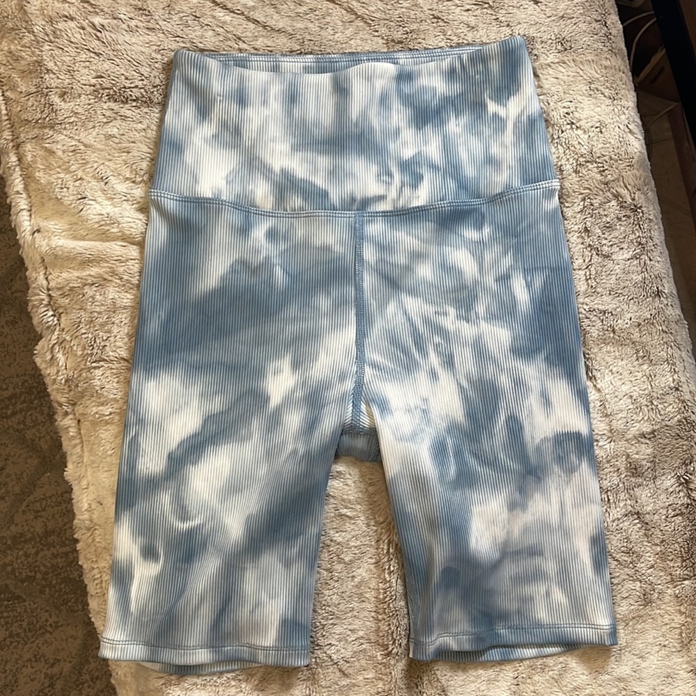 Cloudy Baby Blue High Waisted Biker Shorts